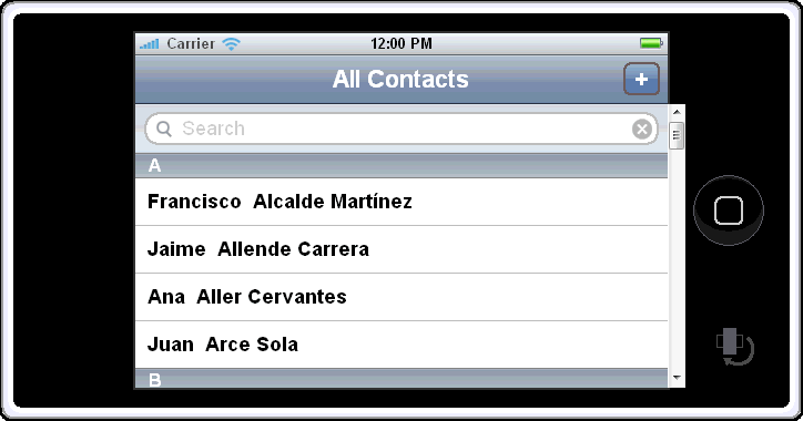 iPhone Contacts Application